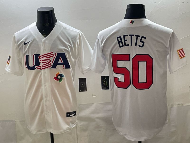 Men 2026 World Cub USA #50 Betts White Nike MLB Jersey style 08->more jerseys->MLB Jersey